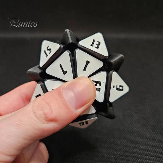 Squishable D20 Fidget Dice Portable Travel 3D Printed Dice Sensory Toy Multi-sides Gaming Dice Prop Adults Family Night Party Board Game Prop