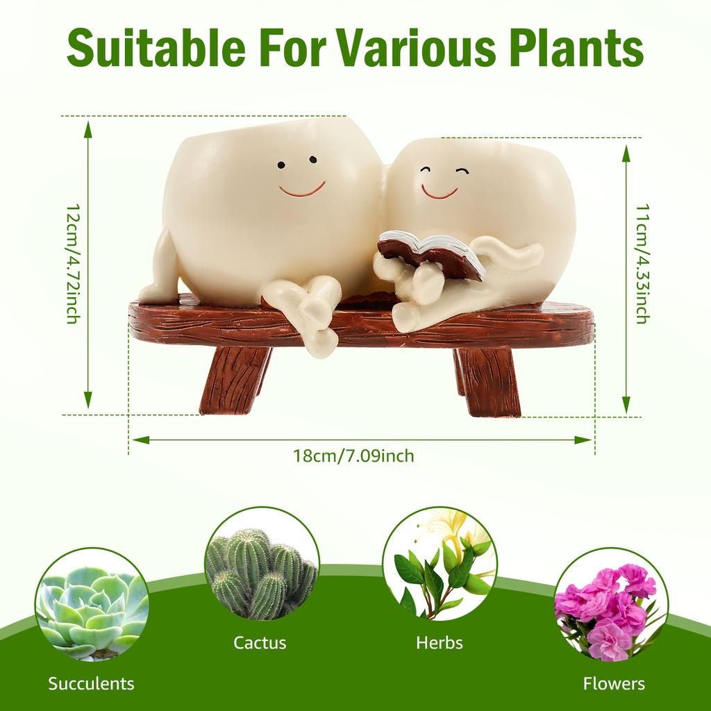Кашпо в виде улыбающегося лица для комнатных растений, качающееся кресло, цветочный горшок с дренажным отверстием, забавный маленький горшок для домашнего декора в помещении и на улице, новый