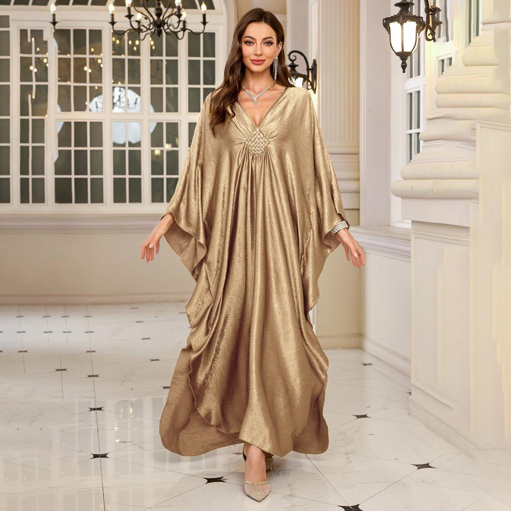 Luxuary Beach Cover Ups Golden Kaftans for Women Bust Hand Woven Maxi Dresses Summer Holiday Bathing Suits
