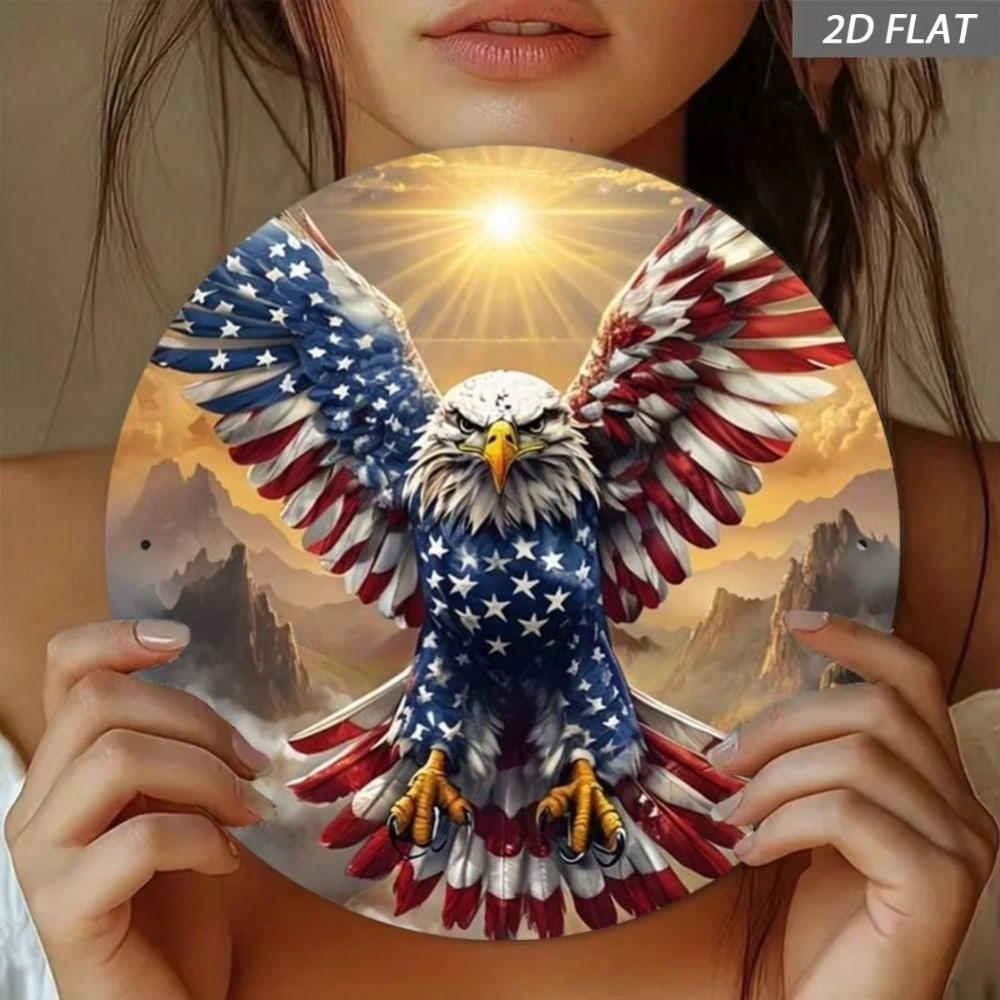 Винтажная металлическая табличка «Летая с флагом США» 20x20 см Ретро Декор стены Гараж Бар Кафе Домашняя студия Ресторан Оловянная табличка