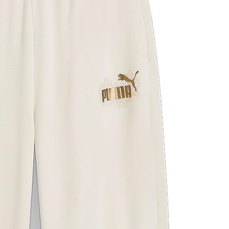 Puma Удобные повседневные спортивные брюки с логотипом и средней талией, женские брюки бежевого цвета 685573-87