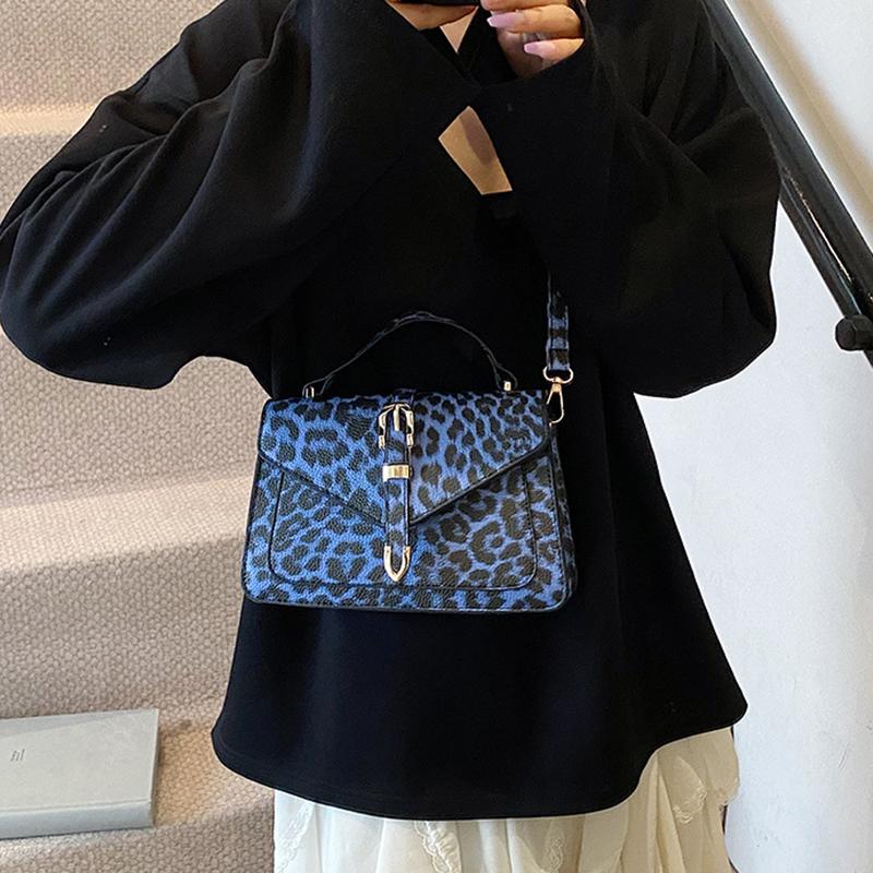 Summer New Design Y2k Leopard Print Small Flap Bag Motorcycle Style Women's PU Leather Shoulder Crossbody Bag
