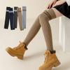 Thicken Stripe Leg Socks Warm Foot Cover Simple Wool Leg Warmers  Autumn