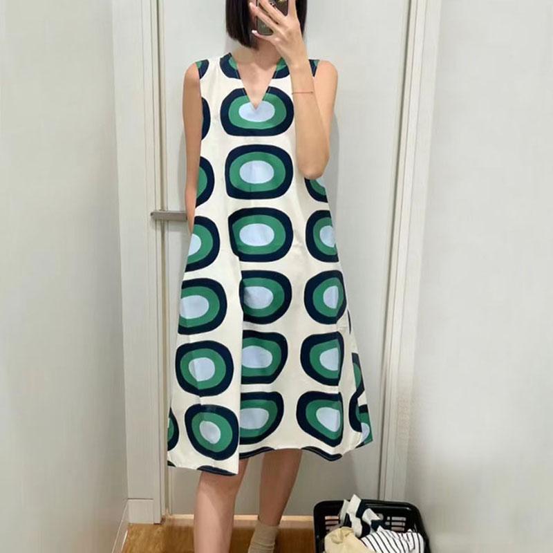 ZANZEA Женское повседневное летнее платье с V-образным вырезом без рукавов с принтом