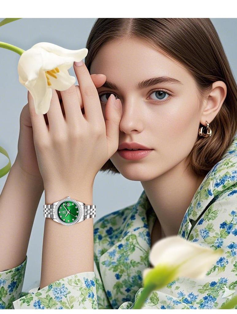 Элегантные женские водонепроницаемые часы с цирконом и кварцевым механизмом - Роскошный стиль для студентов