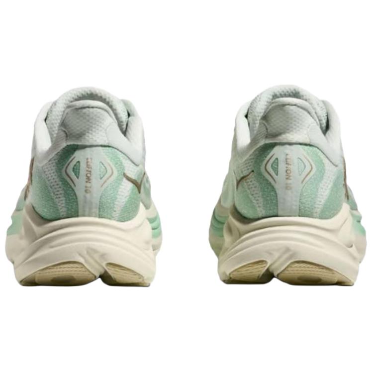 Hoka One One Clifton 10 Широкие Удобные Универсальные Дышащие Прочные Низкие Беговые Кроссовки Женская кроссовка Зеленый Серый Бежевый 1162050-SJD