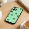 Чехол для телефона с четырехлистником для iPhone 16, 15, 14, 13, 12, 17, Pro Max, Plus, Силиконовый, Черный