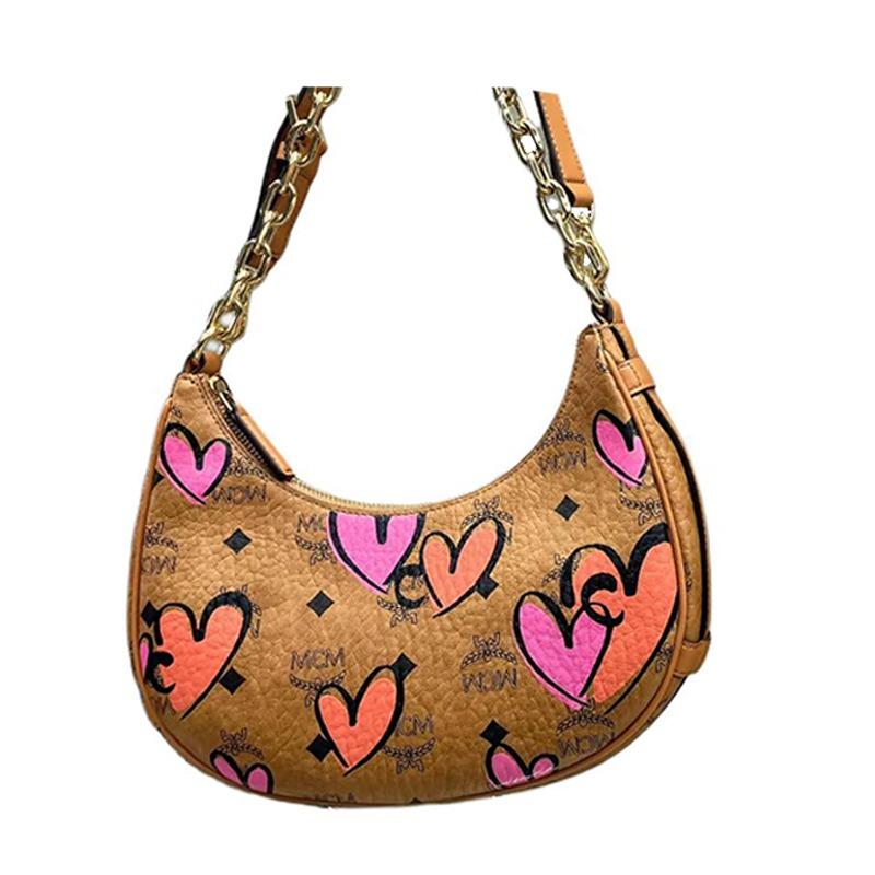MCM Printed Pattern Shoulder Tote Bag Brown MWHFSUP01CO001