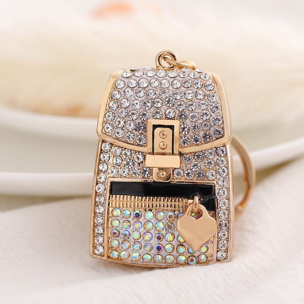Rhinestone Car Key Pendant Color Mixing Bag Accessories Pendant Bag Shaped Keychain Key Decoration