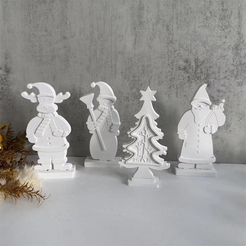 Рождественский лось, украшение, силиконовая форма, сделай сам, рождественская елка, снеговик, Санта-Клаус, гипс, смола, поделки, инструменты для домашнего декора