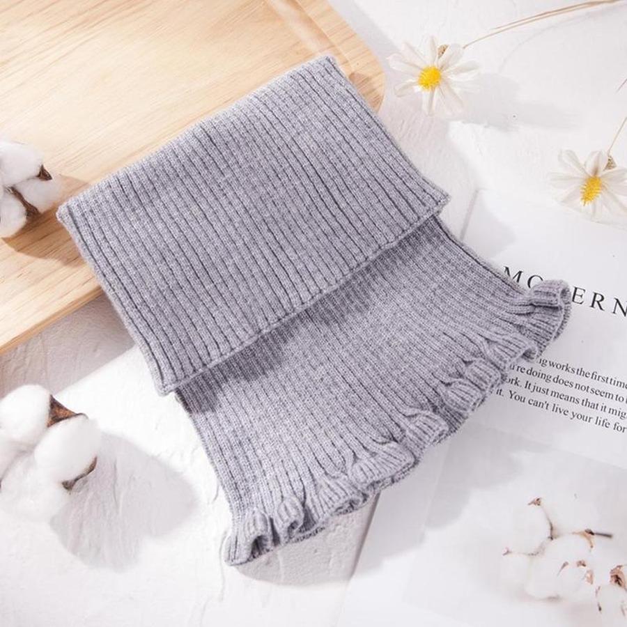 Women Turtleneck Ribbed Knit False False Collar Winter Ruffles Detachable Windproof Wrap Scarf