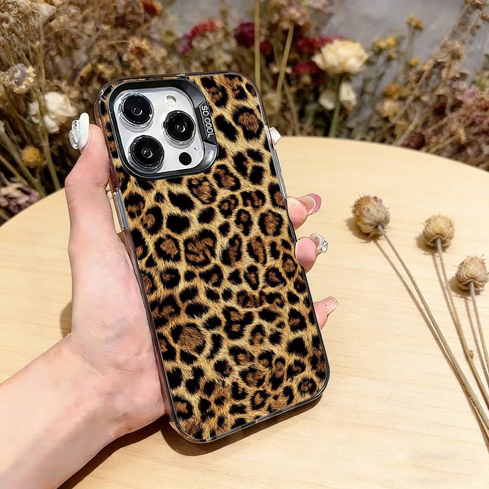 Чехол для телефона с леопардовым принтом для iPhone 17,16,15,14,13,12,11 Plus,Pro Max,XS,Разноцветный Серебристый Чехол для телефона Funda Cover