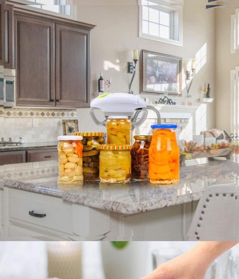 Electric Multi-Opener: Double-Ear Can & Bottle Opener with One-Button Automatic Silicone Grip.