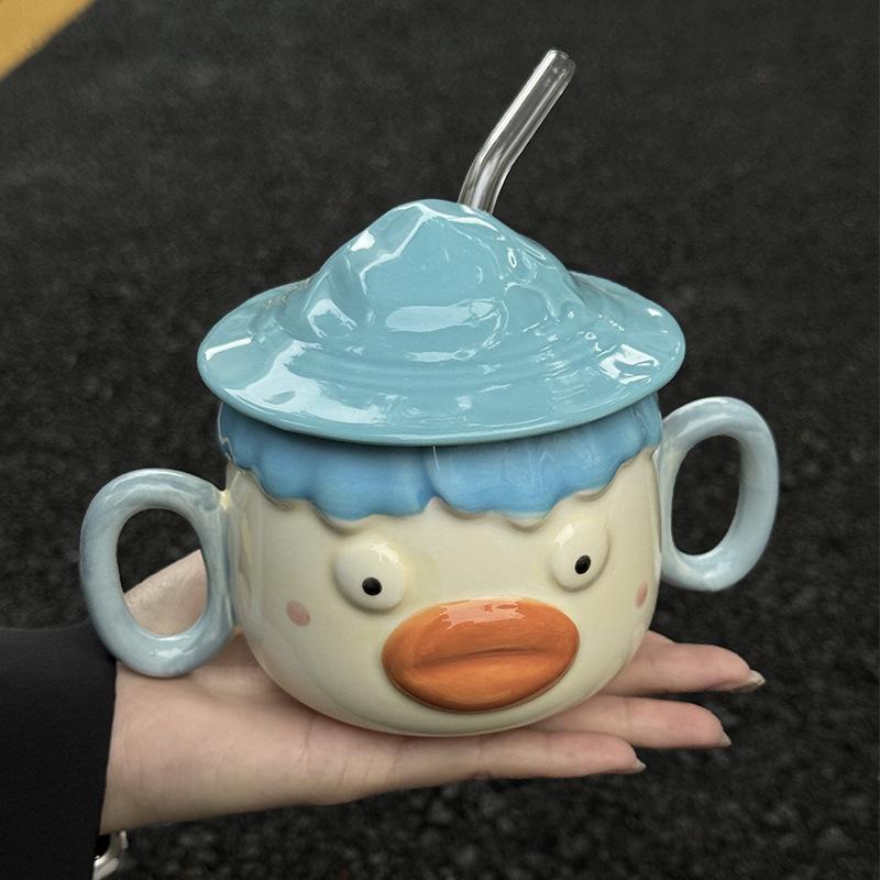 Милая кружка клоуна Смешная керамическая чашка с крышкой для подарка на день рождения лучшему другу девочкам сувенирный подарочная коробка