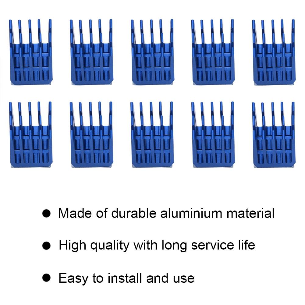 10 шт. Синий алюминиевый радиатор для шагового двигателя, охлаждающие ребра, охладитель для 3D-принтера