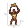 Wood-grain Gorilla Sculpture Resin Animal Sculpture Decorative Piece for Home, Bedroom, Living Room, Study, and Counter
