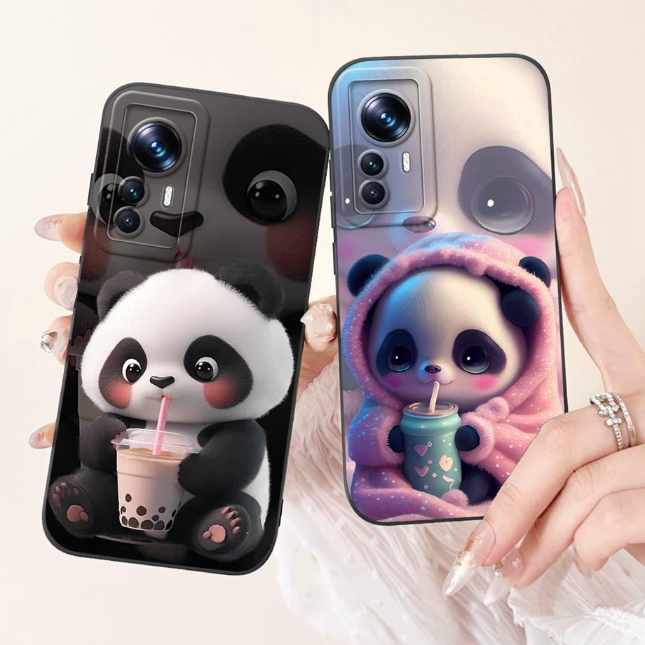 Для Xiaomi 12 12s 12x 12T Pro 12s Pro 12 Lite 12Ultra Чехол для телефона Жидкий силикон Мягкая задняя крышка Кролик Панда Цветок Capa Сумка