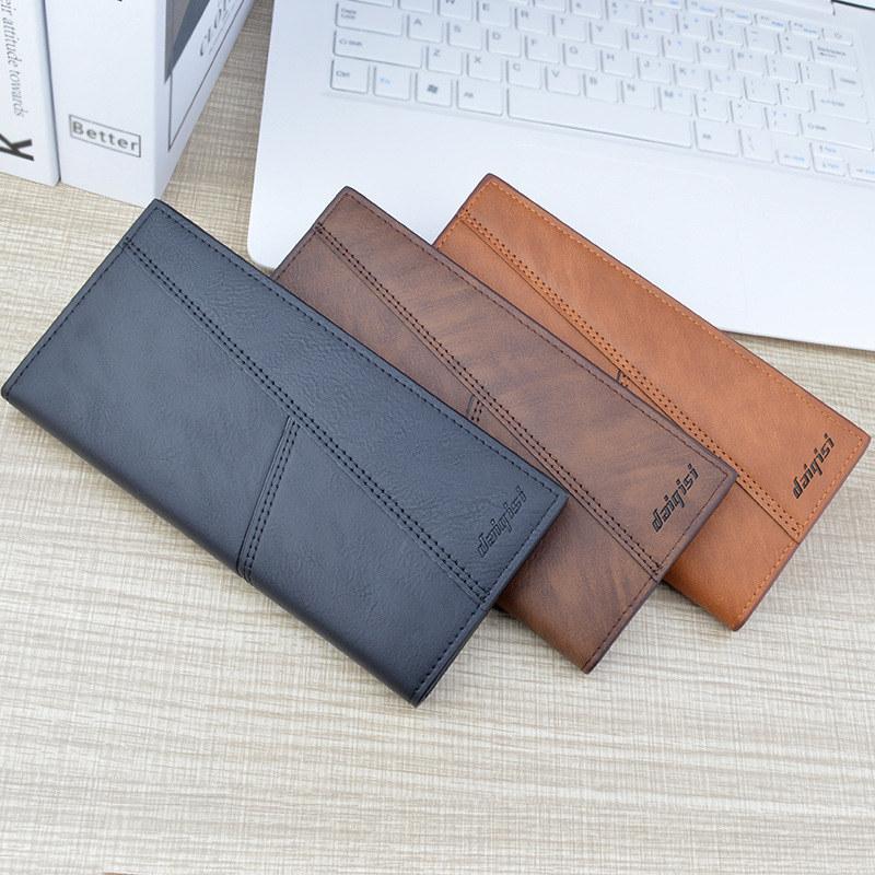 Vintage Design Men Long Wallets Artificial Leather Card Holder Money Bags Purse