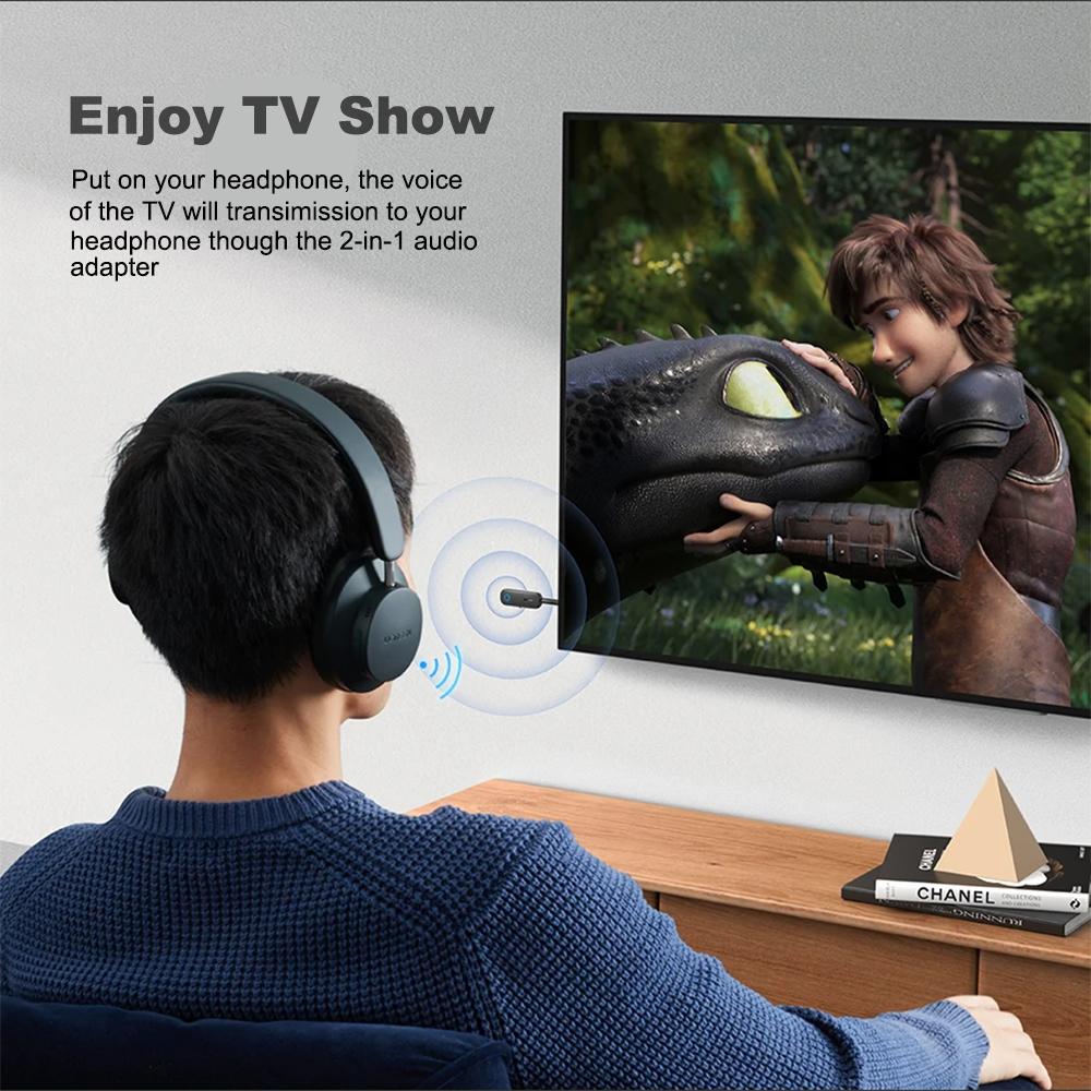 Bluetooth 5,3 аудиоприемник-передатчик 3,5 мм AUX Hi-Fi стерео музыкальный беспроводной адаптер с микрофоном для ПК, ТВ, автомобильные колонки, наушники