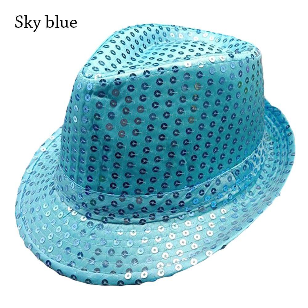 Панама с пайетками Блестящая шляпа для танцевальных выступлений Прочная джазовая шляпа Праздничная