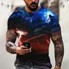 Summer Men's Top Oversized T-Shirt Casual Lightning Cool 3d Digital Print T Shirts for Male Short Sleeve Tee