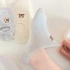 Женские носки с мишкой, весенне-летние невидимые носки, простые короткие носки, летние силиконовые противоскользящие носки-лодочки с мелким вырезом, бесшовные хлопковые носки