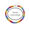 Adjustable Collarbone Chain Acrylic Love Heart Beaded Necklace Rainbow Necklace  Party Supplies