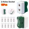 10Pcs Round 2-Pin Socket 120 Series Socket Switch Durable Two-hole Socket