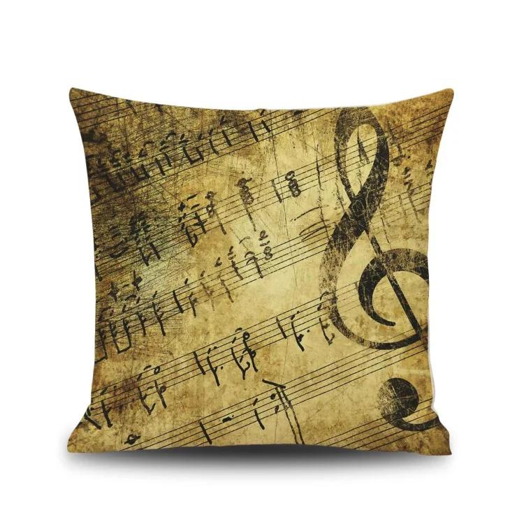 45X45CM Piano Key Wonderful Notes Decorative Pillowcase Car Sofa Art Piece Office Seat Cushion Cover Home Decoration