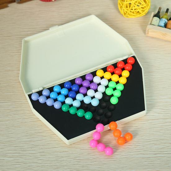 1 Set Kids' Educational Smart Bead Pyramid Game Toy Brain Teaser Balls with Colorful Engaging Puzzle
