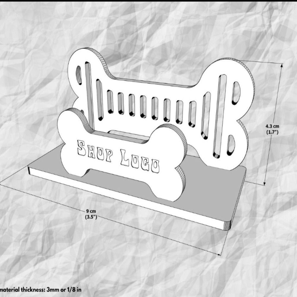 High Quality Solid Wood Desktop Shelf Box Location Card Organizer Dog Bone Display Stand Creative Storage Box Office