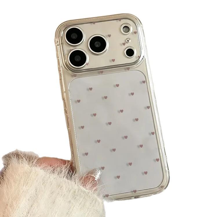 Полноэкранный маленький сердечко подходит для чехла мобильного телефона iPhone17 Apple 16/15Pro боковое сердечко 14 прозрачный 13 мягкий 12