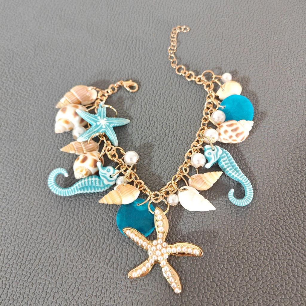 Новый корейский модный браслет в стиле отпуска Tide Beach Ocean в стиле бохо-браслет Starfish Shell