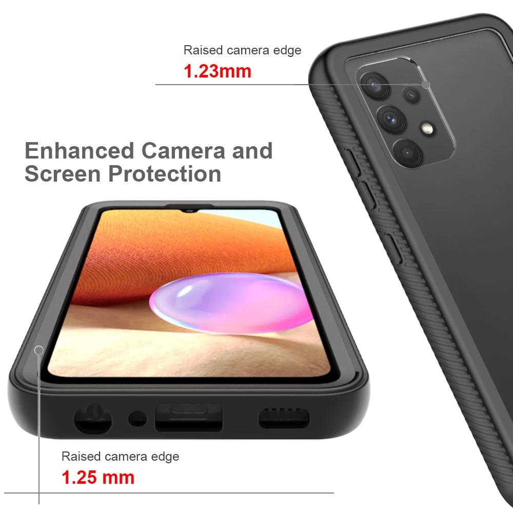 Гибридный ударопрочный чехол-броня для Samsung Galaxy A12 A32 A52 A21s A51 A71 A50 A50s, задняя крышка из ТПУ и пластика, Fundas
