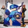 Cartoon Rockman Game Megaman printed throw blanket—lightweight,soft,warm;versatile blanket for all seasons—perfect as &air-conditioning throw,nap blan