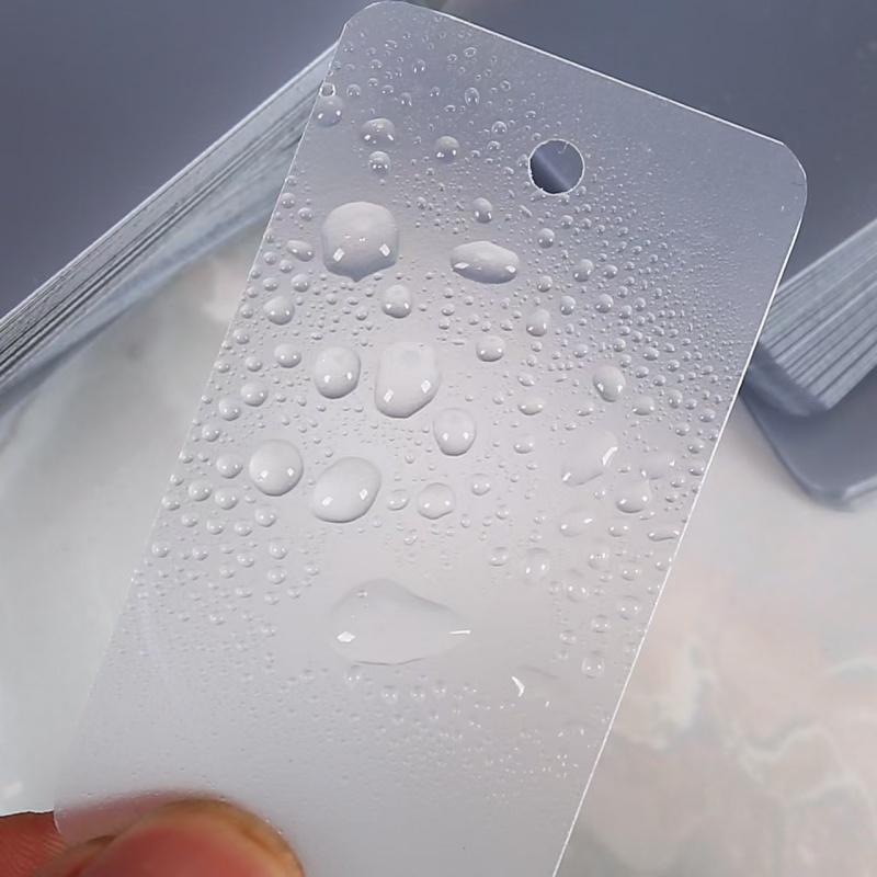 200PCS Plastic Blank Hang Tag for Bag Square PVC Cards for Clothing Round Transparent Swing Tags
