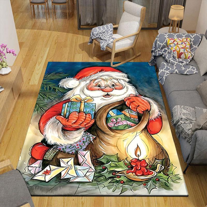 1Pc Christmas Nutcracker Party Rug Office Carpet Indoor Outdoor Doormat Nonslip Soft And Comfortable Living Room Christmas Halloween Gift D91819