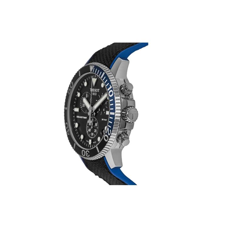 Tissot T Sport Мужские кварцевые часы Часы 45,5 мм Черный циферблат Корпус из нержавеющей стали Тканевый ремешок T120.417.17.051.03