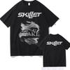 Уличная одежда Группа Skillet Victorious Черная футболка Хлопок Рок Мужская с коротким рукавом Крутая футболка Хип-хоп Унисекс Оверсайз Панк Харадзюку Топ