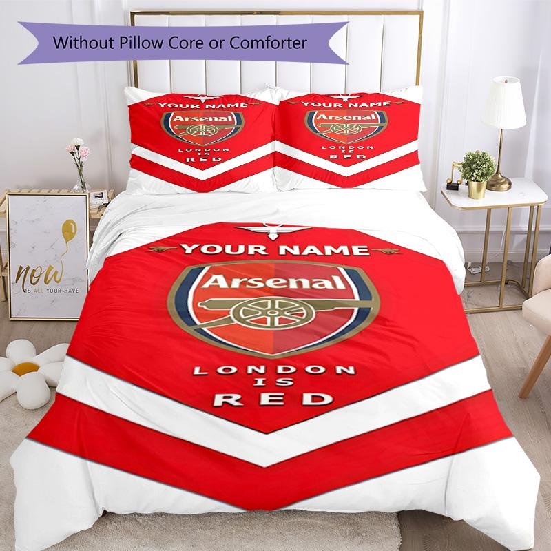 Arsenal F.c. Customize Your Name Custom Bedding Perfect for Bedrooms Breathable Duvet Cover Bedroom Decor Perfect Gift for Valentine’s Wedding Birthda