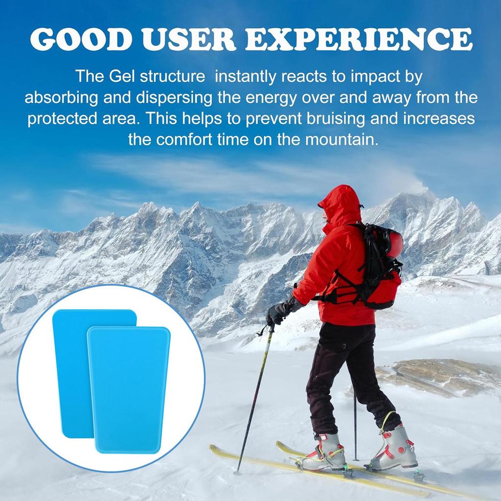 2pcs Reusable Gel Ski Shin Guards Protector Pads Non Slip Elastic Cushion Shin Protection for Snowboarding Skiing Sport Training 1