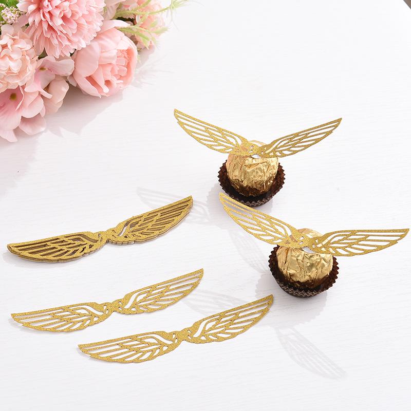 3D Wings & Bow Tie Chocolate Decoration Insert Flags for Cakes