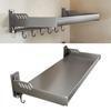 Wall Mount Kitchen Shelf Carbon Steel Punch Free Multifunctional Floating Shelf Hanging Spice Rack