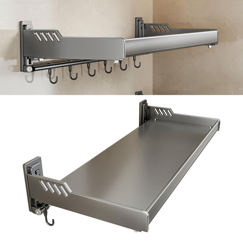 Wall Mount Kitchen Shelf Carbon Steel Punch Free Multifunctional Floating Shelf Hanging Spice Rack