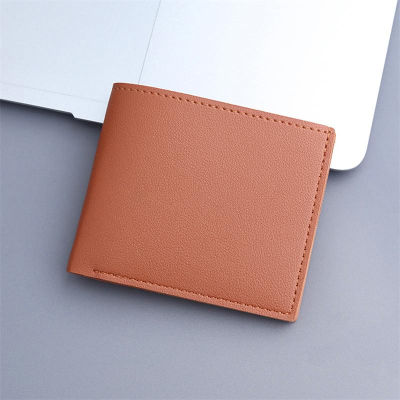 Fashion Men Solid Color Wallet Short Style Wallets Pu Leather Money Clips with Multiple Card Slots Wallet Men Purses