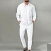Men's Casual Zipper Pocket Slim Cardigan Pants Suit