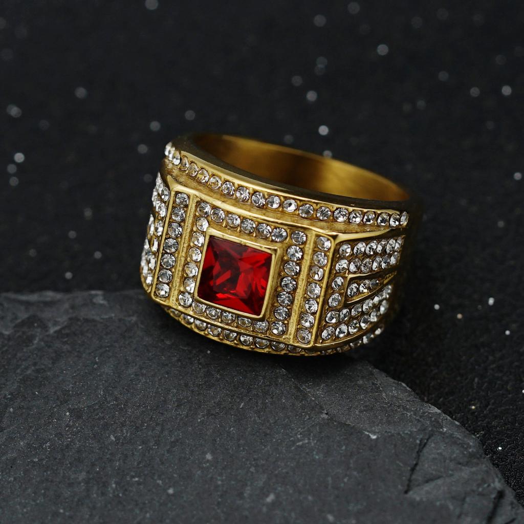 S925 Silver Ring New Full Diamond Three-dimensional Color Diamond Fashion Personalized Gemstone Men's Ring
