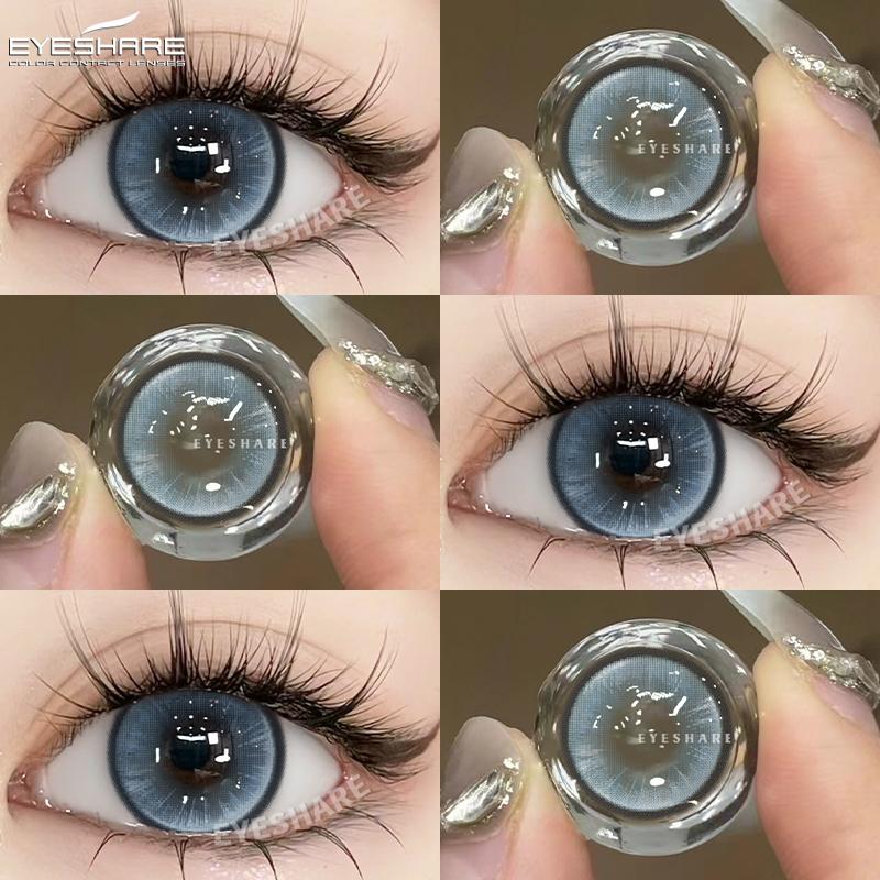 Eyeshare Ежегодные контактные линзы синего цвета - Усильте свой естественный цвет глаз с дизайном в корейском стиле