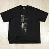 Streetwear Tabby Cat Graphic T-Shirt Cotton Tshirt Unisex Tops Tees Short Sleeves T Shirt