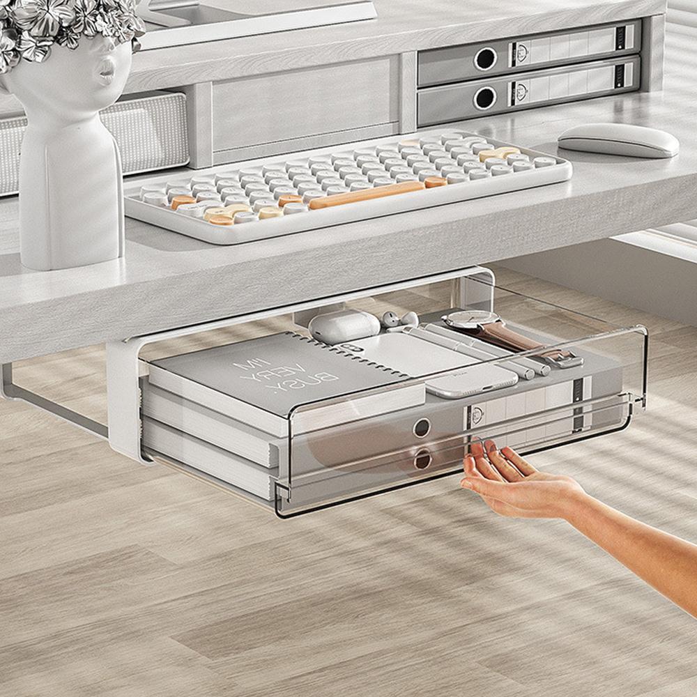 Самоклеящийся ящик для хранения вещей Подстольный скрытый ящик Органайзер Настольный стеллаж для макияжа Канцелярские принадлежности Хранение нижнего белья Хранение всякой всячины